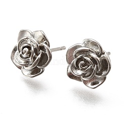 Brass Flower Stud Earrings&nbsp;EJEW-P322-06A-P