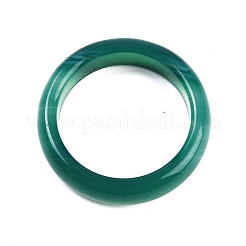 染色・加熱処理された天然縞瑪瑙/縞瑪瑙の女性用指輪  ティール  5.5mm  内径：17~17.5mm&nbsp;RJEW-Z075-02W