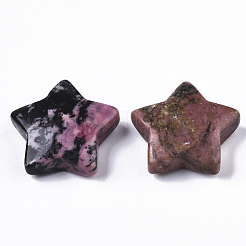 天然ロードナイトの星形の心配石  魔術瞑想のバランスをとるためのポケットストーン  30x31x10mm&nbsp;G-T132-002A-10