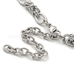 Non-Tarnish 304 Stainless Steel Byzantine Chain Necklaces&nbsp;NJEW-P285-03P