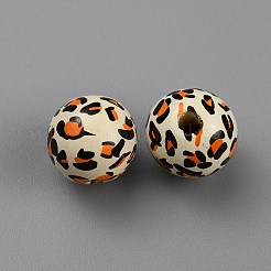 Printed Wood Beads&nbsp;WOOD-SZC0001-07D