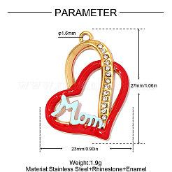 Mother's Day 304 Stainless Steel Enamel Pendants&nbsp;STAS-OY013-83G