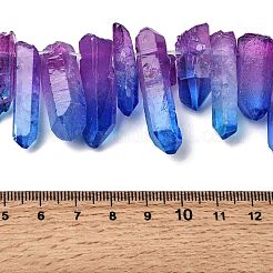 ツートンの天然水晶ビーズ連売り  染め  ファセット弾丸  トップ掘削  24~50x9.5x8mm  穴：1.7mm  約21個/連  7.28''~7.68''（18.5~19.5センチメートル）&nbsp;G-Z131-K01-04