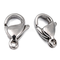 Tarnish Resistant Polished 316 Surgical Stainless Steel Lobster Claw Clasps&nbsp;STAS-R072-12A