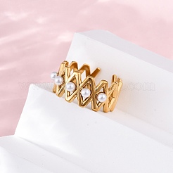 Stainless Steel Adjustable Cuff Rings for Women&nbsp;LS-RJEW-B126-02G