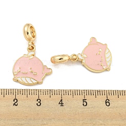 Rack Plating Alloy Enamel Whale European Dangle Charms&nbsp;FIND-B034-53G-01