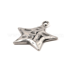 304ステンレスペンダント  星のチャーム  アンティークシルバー  29x27x3mm  穴：2mm&nbsp;X-STAS-K264-01AS