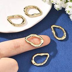 シェグレース真鍮製スプリングゲートリング  ナゲット  鉛フリー＆カドミウムフリー＆ニッケルフリー  18KGP本金メッキ  21x14x3mm  穴：9x15mm&nbsp;XGRQ58793-761G