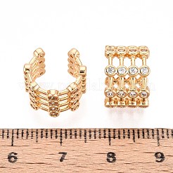 Brass Micro Pave Clear Cubic Zirconia Cuff Earrings&nbsp;EJEW-T047-84G