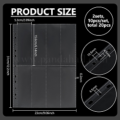 プラスチック製フォトカードスリーブバインダーポケット10個  長方形  透明  310x230x0.3mm  穴：6.5mmと10.5x6.5mm  内径：156x53mm&nbsp;DIY-WH0709-071B