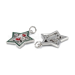 Christmas Themed Brass Micro Pave Cubic Zirconia Pendants&nbsp;X-ZIRC-L101-05P