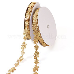 20 ヤード マランの花と蝶のポリエステル レース トリム  蝶のトリミング  きいろ  13~15mm&nbsp;OCOR-TAC0016-18G