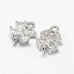 Flower Brass Micro Pave Cubic Zirconia Links&nbsp;X-ZIRC-L053-08P