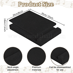 モニタリングスピーカー用耐衝撃スポンジパッド2個  長方形  ブラック  270~300x200x17~37mm&nbsp;AJEW-WH0696-678