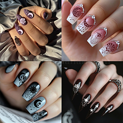 Stainless Steel DIY Nail Art Templates&nbsp;MRMJ-WH0092-097