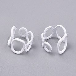 Spray Painted Alloy Cuff Rings&nbsp;RJEW-T011-26-RS