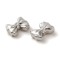 めっき合金ビーズラック  カドミウムフリー＆ニッケルフリー＆鉛フリー  蝶結び  プラチナ  8.5x12x4mm  穴：1.8mm&nbsp;PALLOY-P304-15P