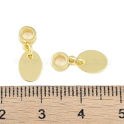 真鍮チャーム  鉛フリー＆カドミウムフリー  18KGP本金メッキ  オーバル  15mm  ペンダント：8x6x0.5mm  穴：2.5mm&nbsp;KK-A226-06D-G