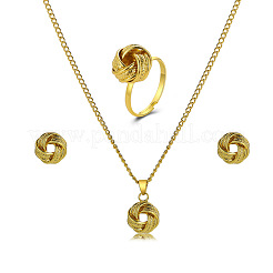 Alloy Stud Earrings & Pendant Necklaces & Rings Sets&nbsp;WG6A31F-01