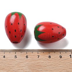 シーマウッドヨーロピアンビーズ  苺  28x20.5mm  穴：5mm&nbsp;WOOD-G023-13A
