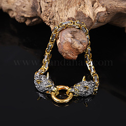 Vintage Alloy Viking Wolf Link Bracelets for Unisex&nbsp;WGCFB12-01