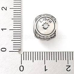Brass Clear Cubic Zirconia European Beads&nbsp;FIND-M049-01AS-12