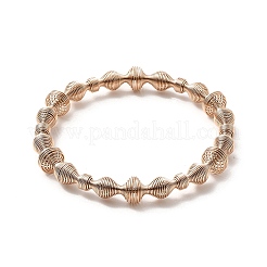 304ステンレススチール製スパイラルビーズバングル  女性のためのワイヤーで包まれたアクセサリー  ミックスカラー  内径：2-3/8インチ（6cm）&nbsp;BJEW-P283-17M