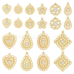 40Pcs 10 Styles Iron Rhinestone Pendants&nbsp;IFIN-TA0001-60