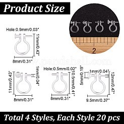 80Pcs 4 Styles Plastic Clip-on Earring Findings&nbsp;KY-AR0001-29