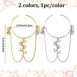 2Pcs 2 Colors Iron and Brass Upper Arm Bangles&nbsp;BJEW-CY0001-11A