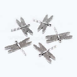 合金ペンダント  鉛フリー及びカドミウムフリー  アンティークシルバー  トンボ  28x35.5x2mm  穴：1.5mm&nbsp;EA10966Y