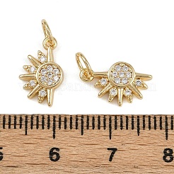 Brass Micro Pave Cubic Zirconia Pendants&nbsp;KK-B150-02G-01