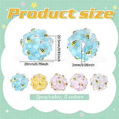 10Pcs 5 Colors Handmade Polymer Clay Beads&nbsp;CLAY-FG0001-02