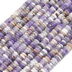 つや消し天然アメジスト ビーズ 連売り  ロンデル  6x2mm  穴：1mm  約150~160個/連  14.57~14.96''（37~38センチメートル）&nbsp;G-K389-C25-01