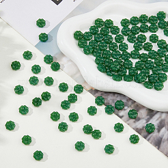 100個スプレー塗装ガラスビーズ  イミテーション翡翠  クローバー  シーグリーン  10x10x5mm  穴：1mm&nbsp;GLAA-DC0001-50