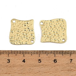 ハンマー仕上げの真鍮製コネクターチャーム  菱形リンク  ラックめっき  長持ちメッキ  カドミウムフリー＆鉛フリー  18KGP本金メッキ  21.5x22x1mm  穴：1.6mm&nbsp;KK-CBAF17A-16G