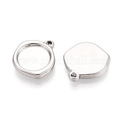 304 Stainless Steel Pendant Cabochon Settings&nbsp;STAS-T067-70B-P