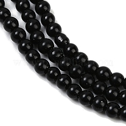 ガラスパールビーズ  パールカラーの  ラウンド  ブラック  3mm  穴：0.7~1.1mm  約135個/連  16''（40.64センチメートル）&nbsp;HY-J001-3mm-HX068