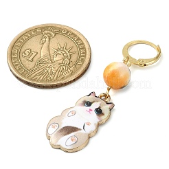 Cat Shapes Alloy Enamel Pendants Decorations&nbsp;HJEW-JM01766