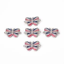 Brass Micro Pave Cubic Zirconia Connector Charms&nbsp;KK-E068-VB407-2