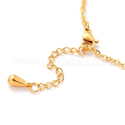 304ステンレススチールリンクブレスレット  アズキチェーン付き  無限大  ゴールドカラー  7-1/8インチ（18cm）&nbsp;STAS-B021-09