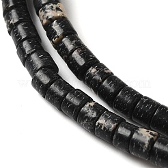 染色合成インペリアルジャスパービーズ連売り  ディスク  ヒシビーズ  ブラック  3.3x2.5mm  穴：0.9mm  約153個/連  14.96''（38センチメートル）&nbsp;G-K368-A03-02