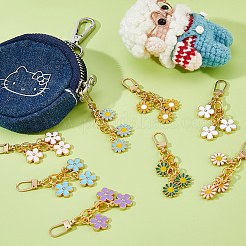 8Pcs Alloy Enamel Flower Zipper Pulls&nbsp;HJEW-DC00094