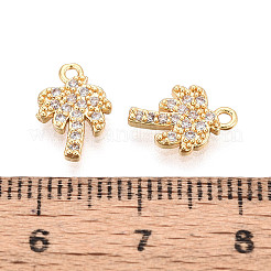 Brass Micro Pave Clear Cubic Zirconia Pendants&nbsp;KK-T077-51G