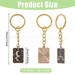 10Pcs 10 Styles Alloy Enamel Keychains&nbsp;KEYC-CO00002