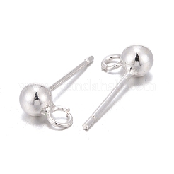 925スターリングシルバー製スタッドピアスパーツ  スタンプ925個付き  銀  15mm  穴：2mm  ピン：0.7mm&nbsp;STER-S002-49