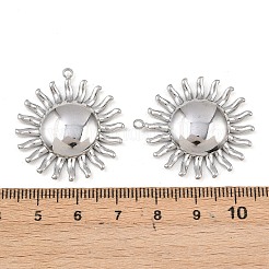 304ステンレスペンダント  太陽のチャーム  ステンレス鋼色  31.5x28.5x5mm  穴：2mm&nbsp;STAS-I363-04P