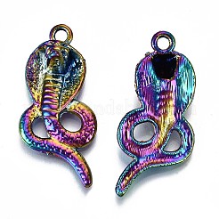 合金ペンダント  カドミウムフリー＆鉛フリー  コブラ  虹色  42x19x9.5mm  穴：3mm&nbsp;LS-PALLOY-N156-072-RS
