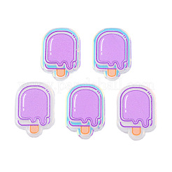 透明プリント アクリル カボション  アイスクリーム  スミレ  25.5x17x2.5mm&nbsp;TACR-N016-25