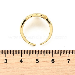 Brass Micro Pave Cubic Zirconia Cuff Rings for Women&nbsp;RJEW-F184-03G
